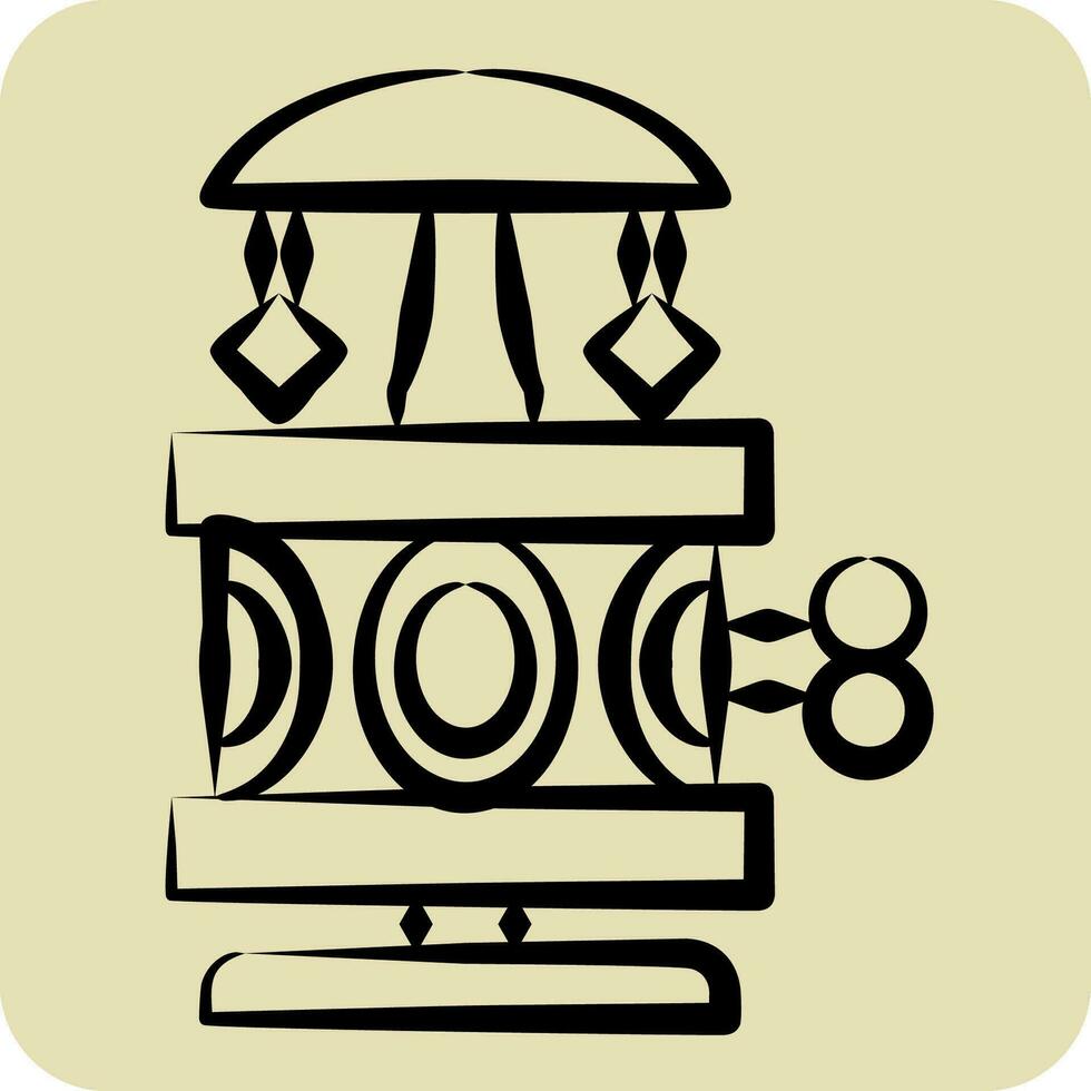 Icon Music Box. related to Vintage Decoration symbol. hand drawn style. simple design editable. simple illustration vector