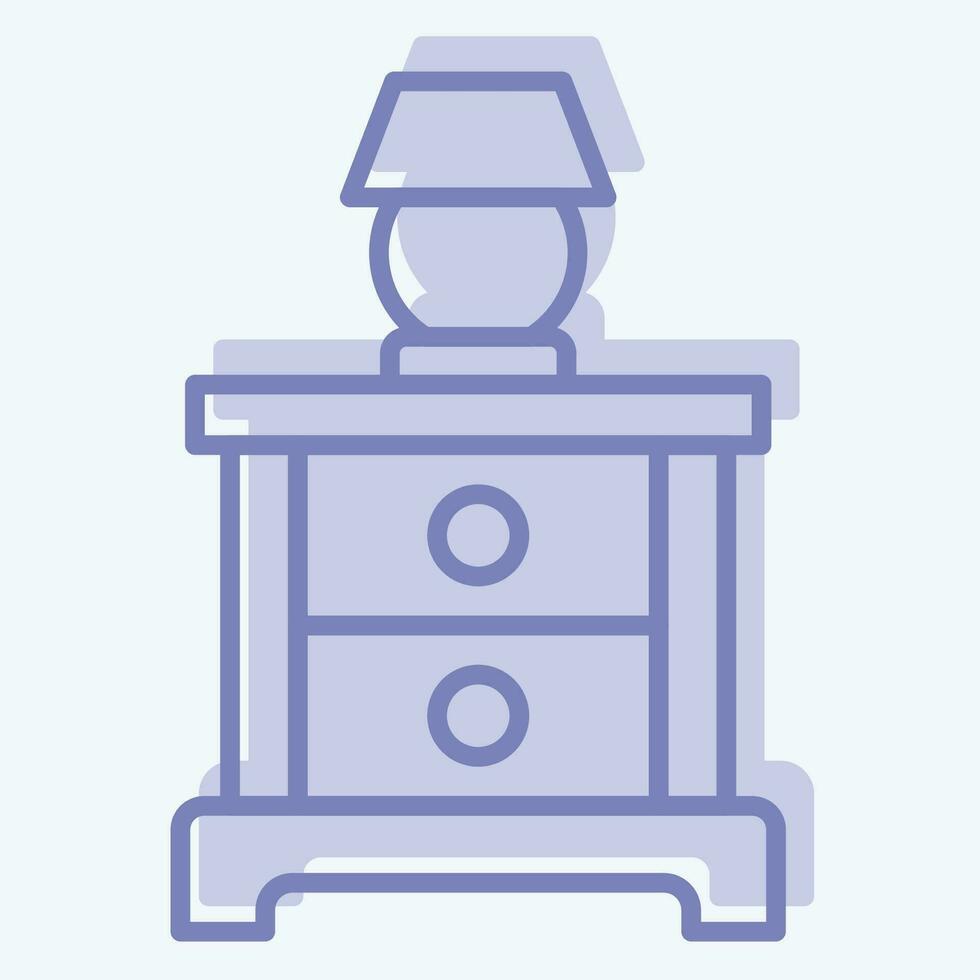 Icon Drawer Cabinet. related to Vintage Decoration symbol. two tone style. simple design editable. simple illustration vector