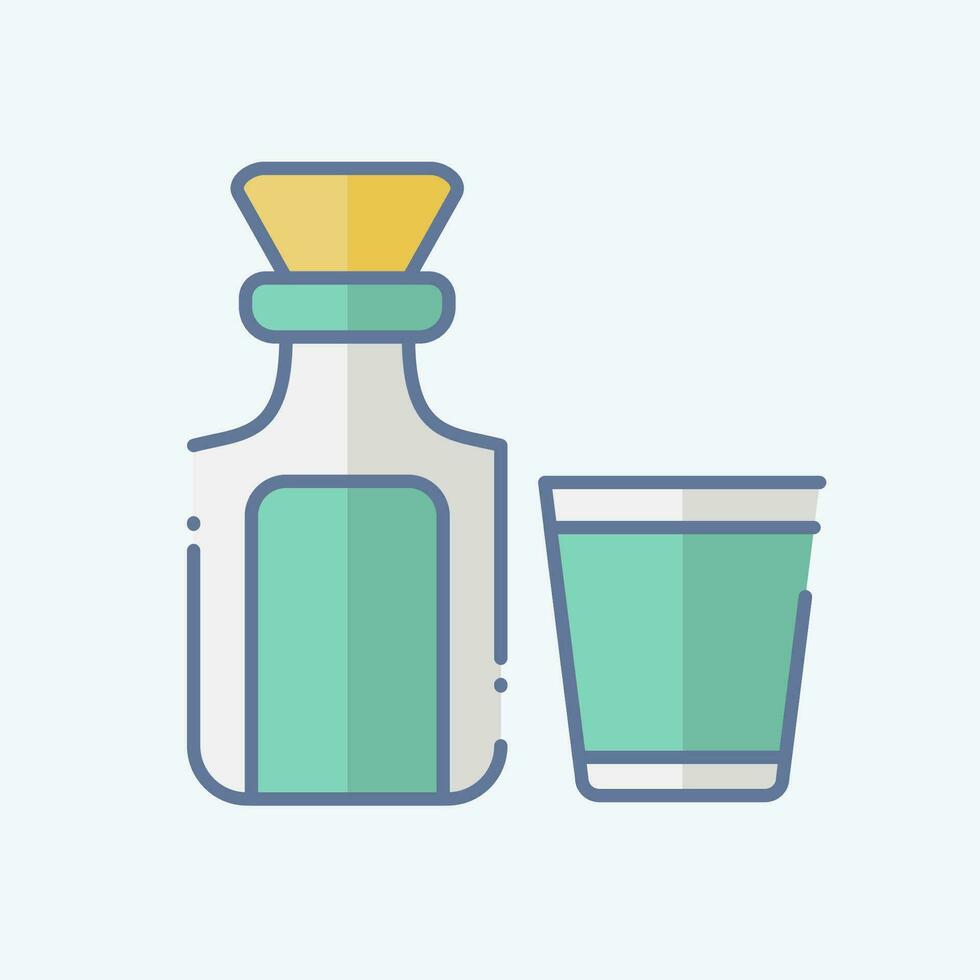 Icon Glass Bottles. related to Vintage Decoration symbol. doodle style. simple design editable. simple illustration vector