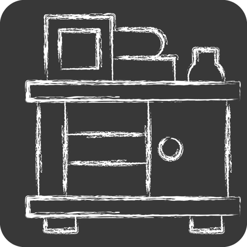 Icon Curtain Drawer. related to Vintage Decoration symbol. chalk Style. simple design editable. simple illustration vector