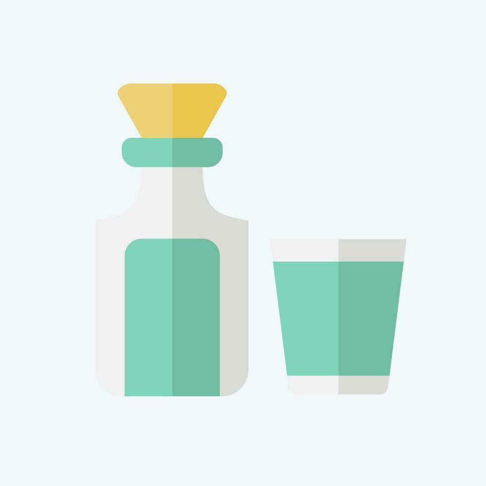 Icon Glass Bottles. related to Vintage Decoration symbol. flat style. simple design editable. simple illustration vector