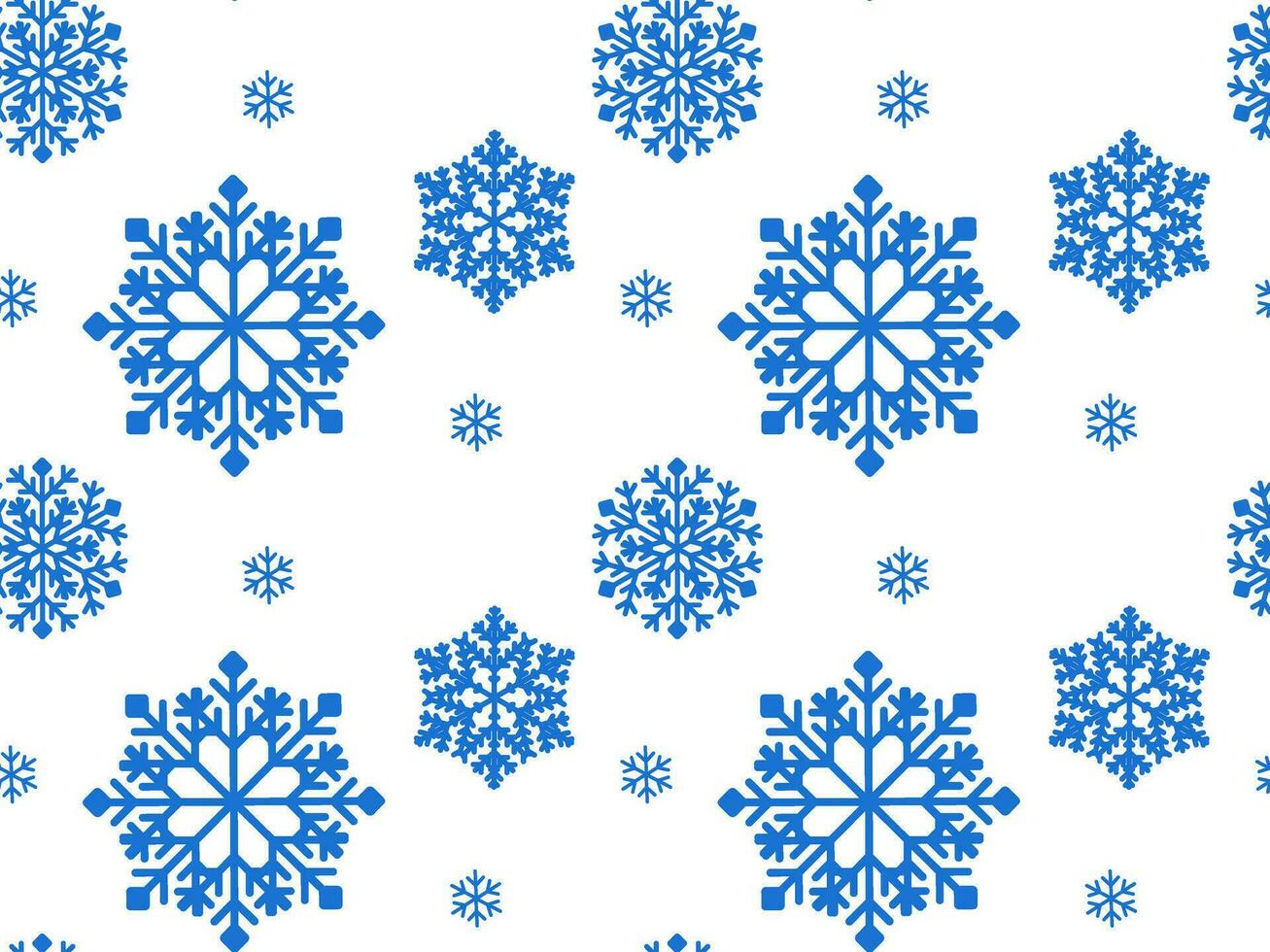 Snowflake blue seamless pattern. Vector illustration