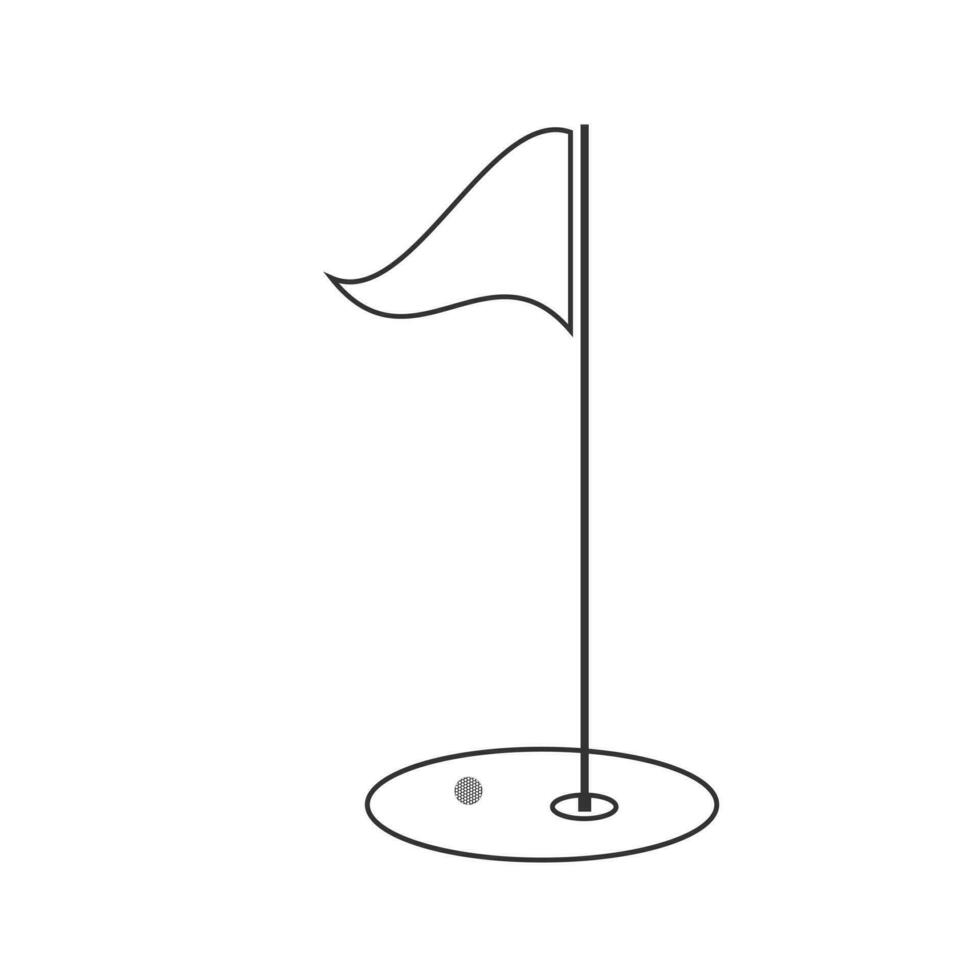 golf bandera línea arte, golf bandera vector, golf bandera ilustración, Deportes vector, Deportes línea arte, línea Arte vector