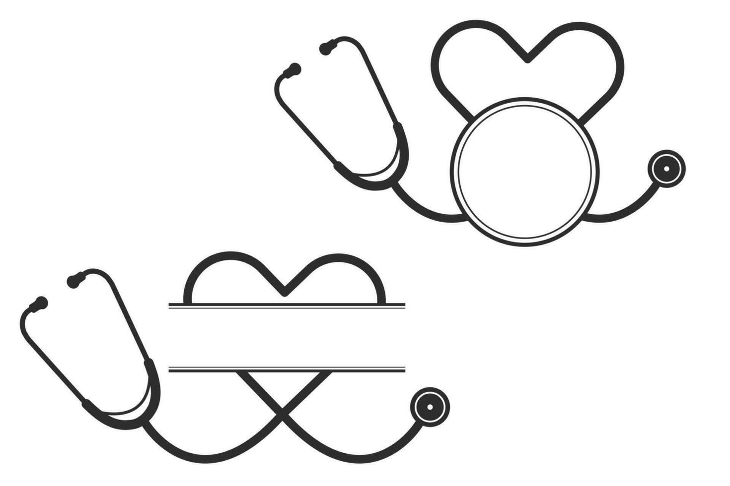 Stethoscope Monogram Vector, Medical tools Monogram Vector, Stethoscope illustration, Doctor, Nurse, Health, illustration, Clip Art, medical illustration, vector