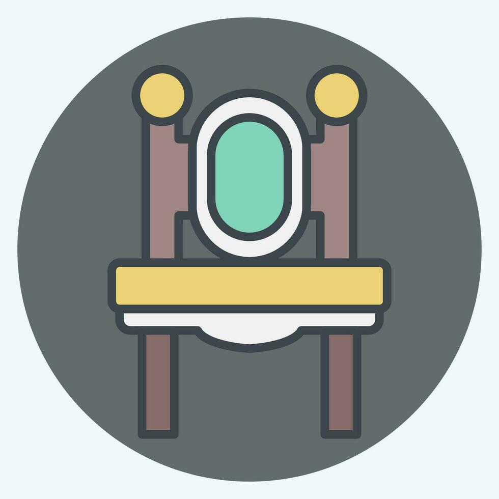 Icon Dressing Table. related to Vintage Decoration symbol. color mate style. simple design editable. simple illustration vector