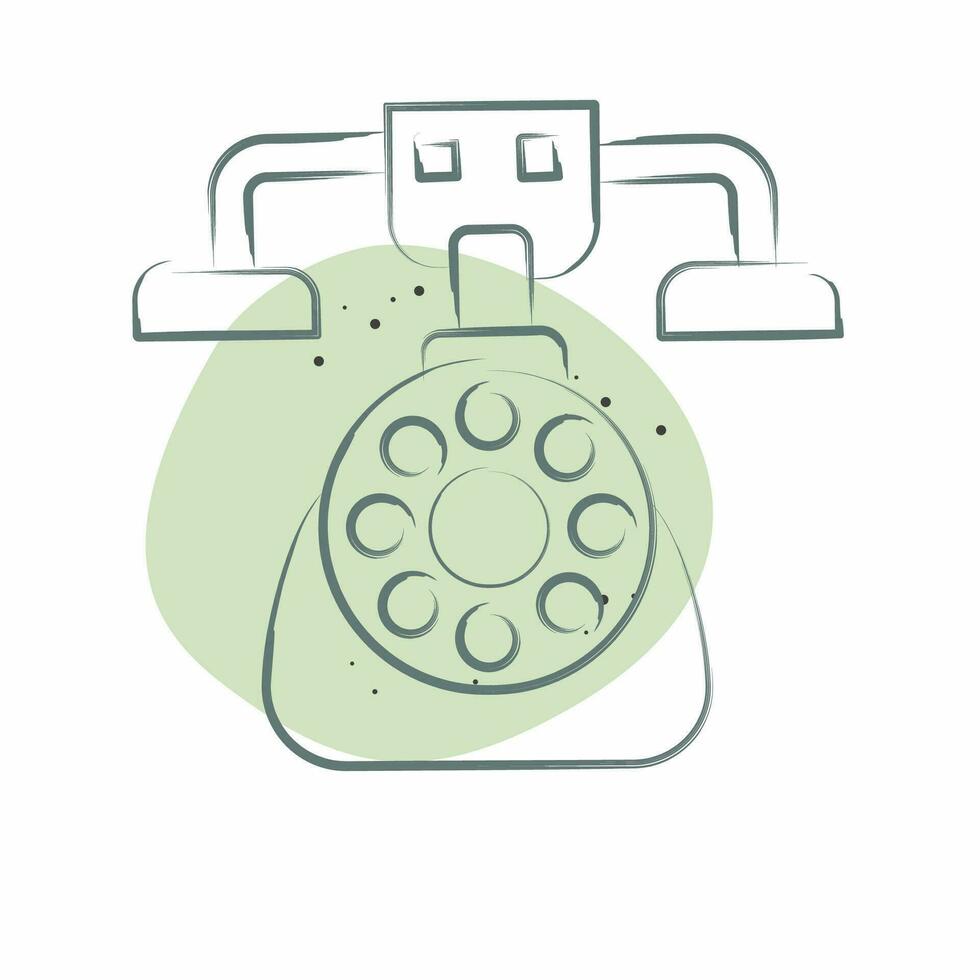 Icon Phone. related to Vintage Decoration symbol. Color Spot Style. simple design editable. simple illustration vector