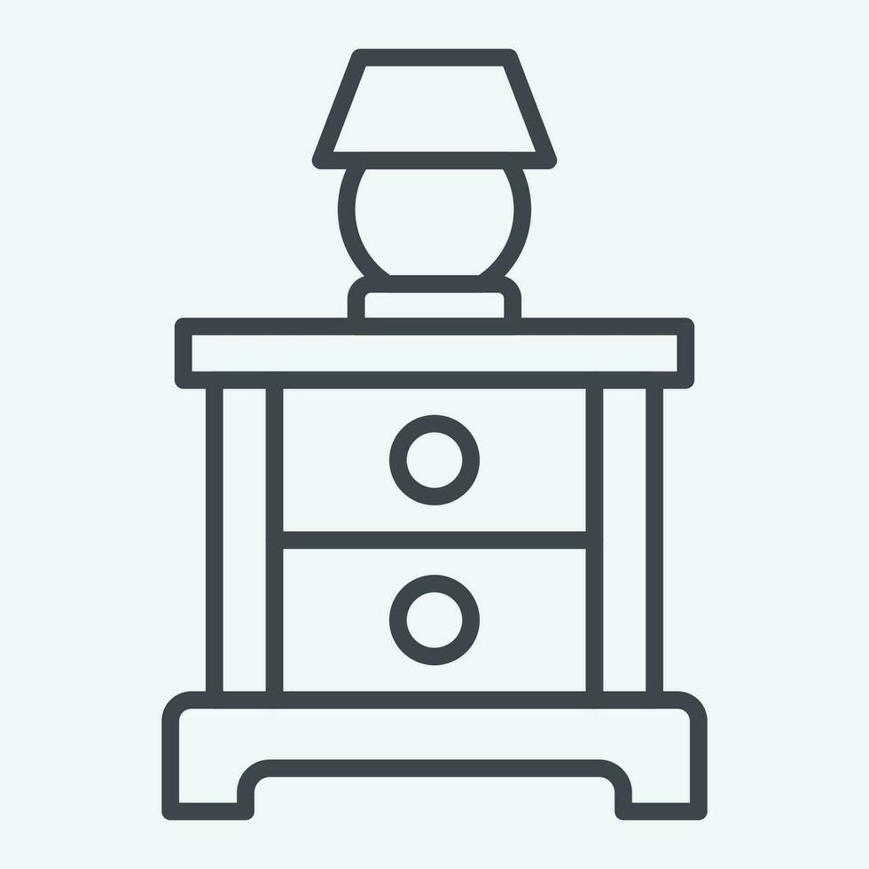 Icon Drawer Cabinet. related to Vintage Decoration symbol. line style. simple design editable. simple illustration vector