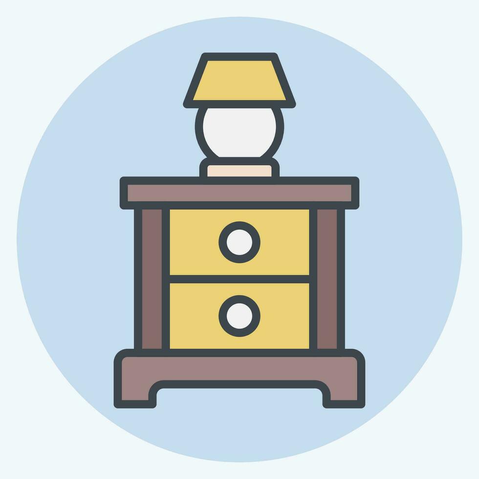 Icon Drawer Cabinet. related to Vintage Decoration symbol. color mate style. simple design editable. simple illustration vector