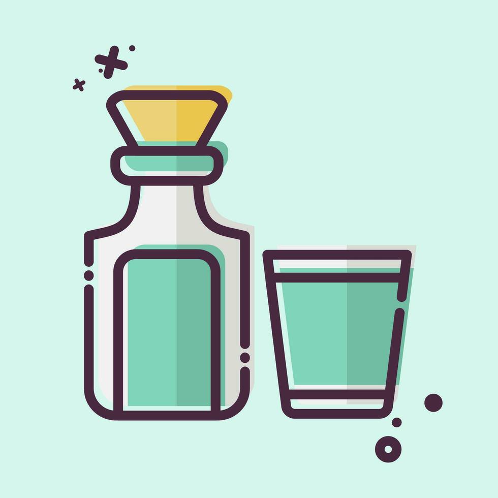 Icon Glass Bottles. related to Vintage Decoration symbol. MBE style. simple design editable. simple illustration vector