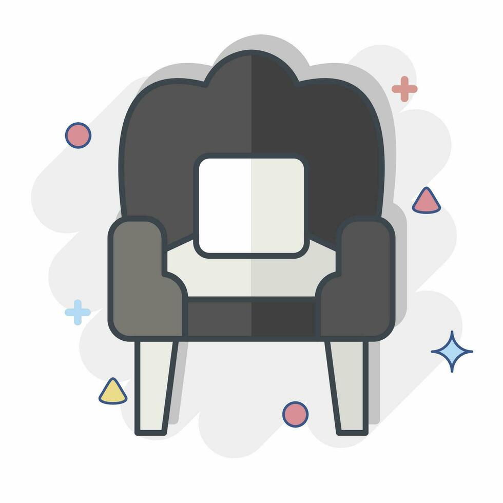 Icon Sofa. related to Vintage Decoration symbol. comic style. simple design editable. simple illustration vector