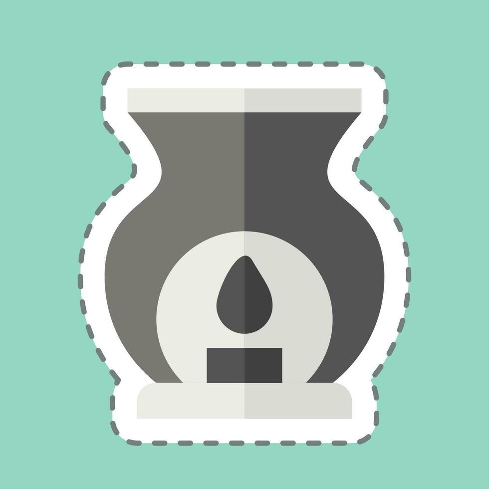 Sticker line cut Aroma. related to Vintage Decoration symbol. simple design editable. simple illustration vector