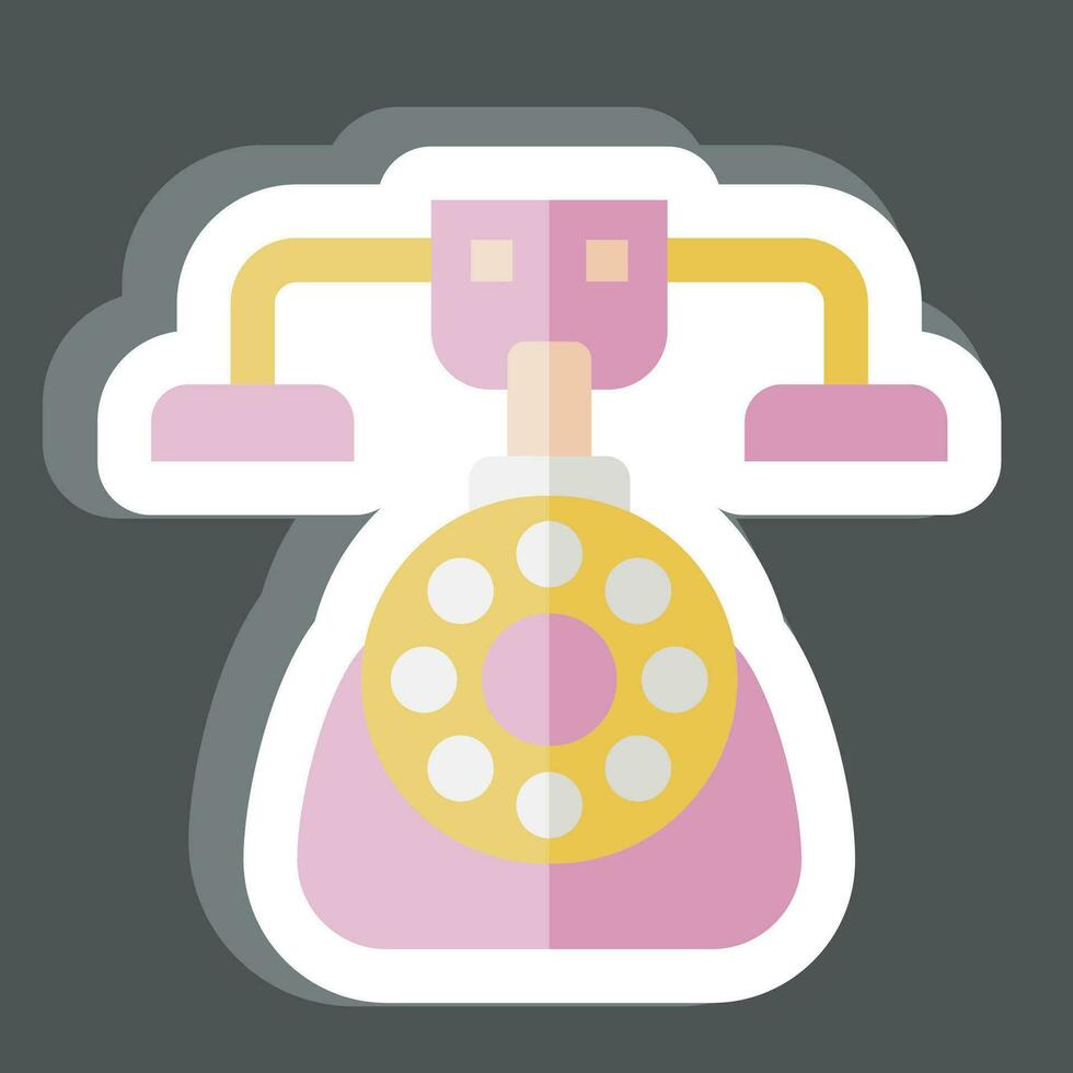 Sticker Phone. related to Vintage Decoration symbol. simple design editable. simple illustration vector