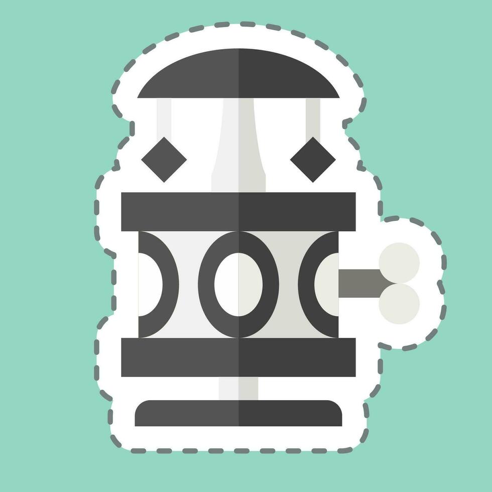 Sticker line cut Music Box. related to Vintage Decoration symbol. simple design editable. simple illustration vector