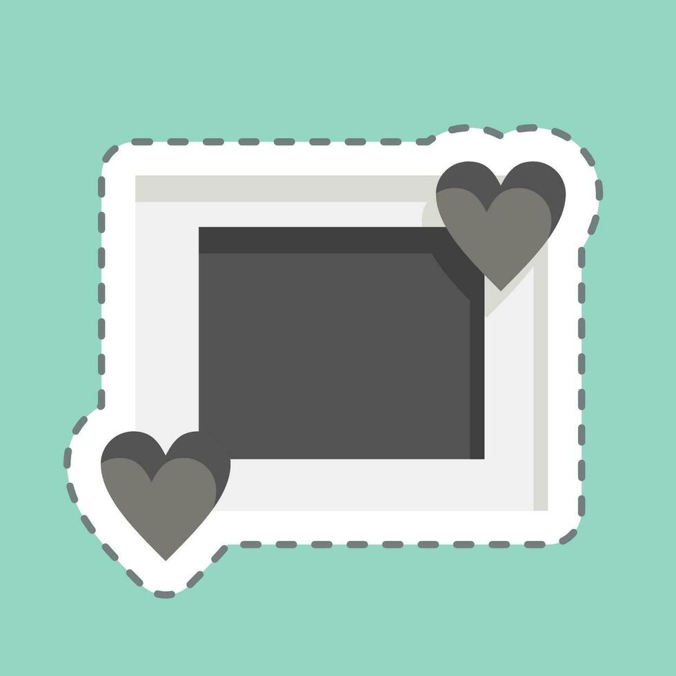 Sticker line cut Picture Frame. related to Vintage Decoration symbol. simple design editable. simple illustration vector