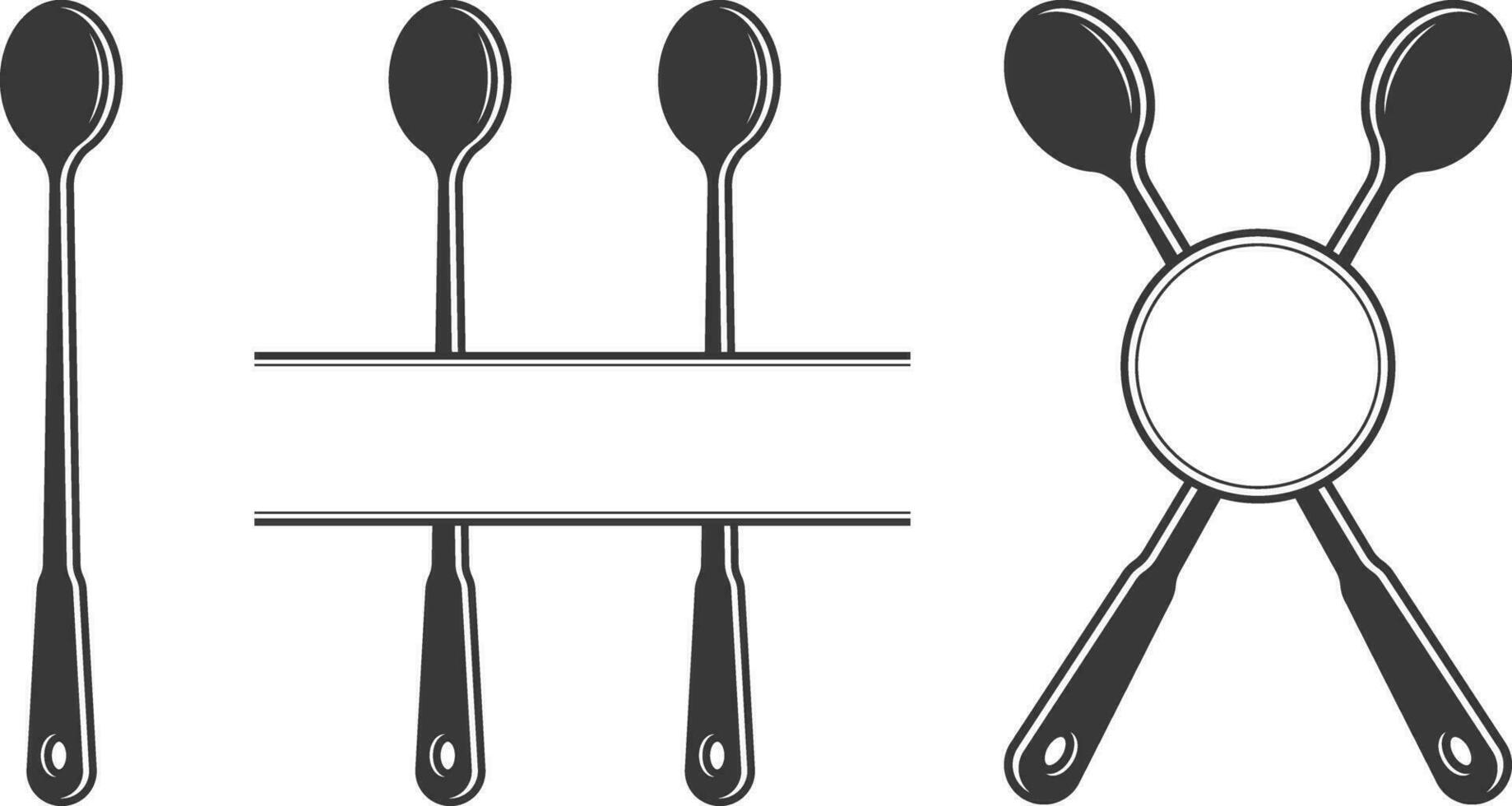 Cutlery Monogram, Cutlery Silhouette, Fork Vector, Restaurant Equipment, Clip Art, Fork Spoon and Knife monogram vector