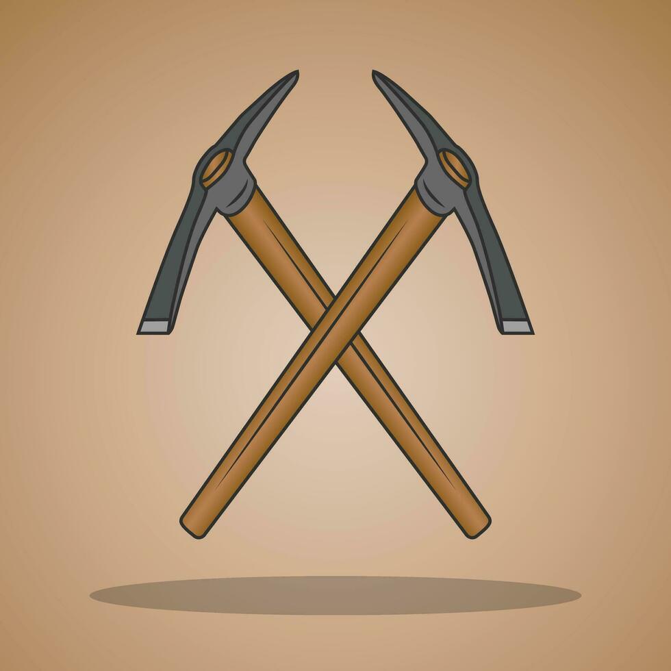 Cross Pick Axe Clipart, Pick Axe Vector, Axe Clipart, Worker elements, Labor equipment, Garden tool, Agriculture tool, Forest adventure vector