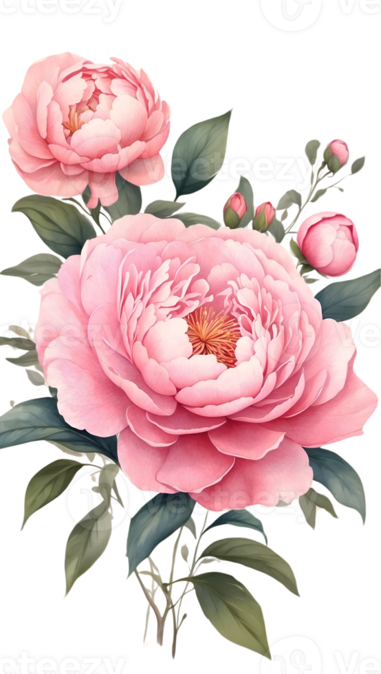 AI generated water color flower  AI Generative png