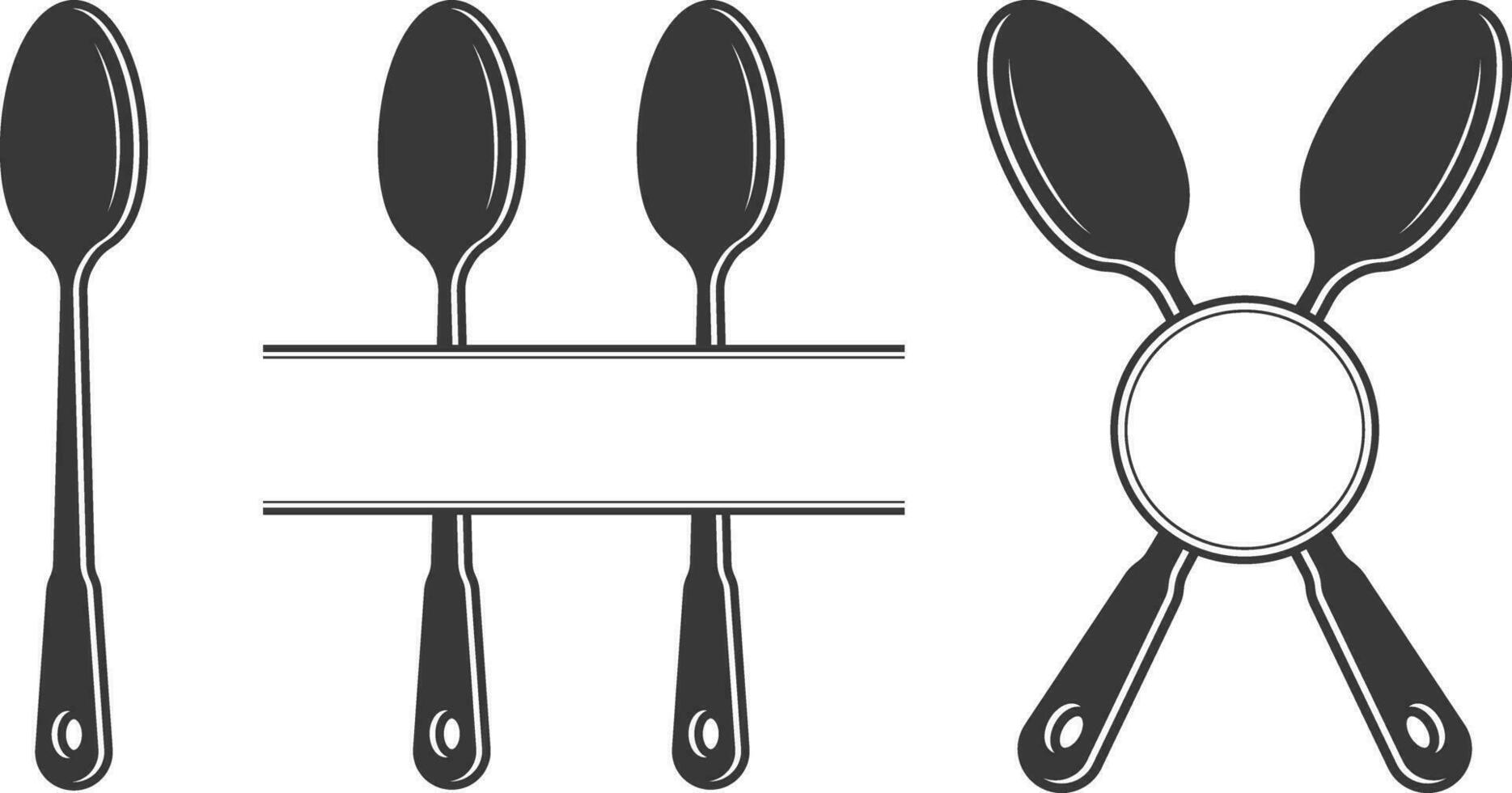 Cutlery Monogram, Cutlery Silhouette, Fork Vector, Restaurant Equipment, Clip Art, Fork Spoon and Knife monogram vector