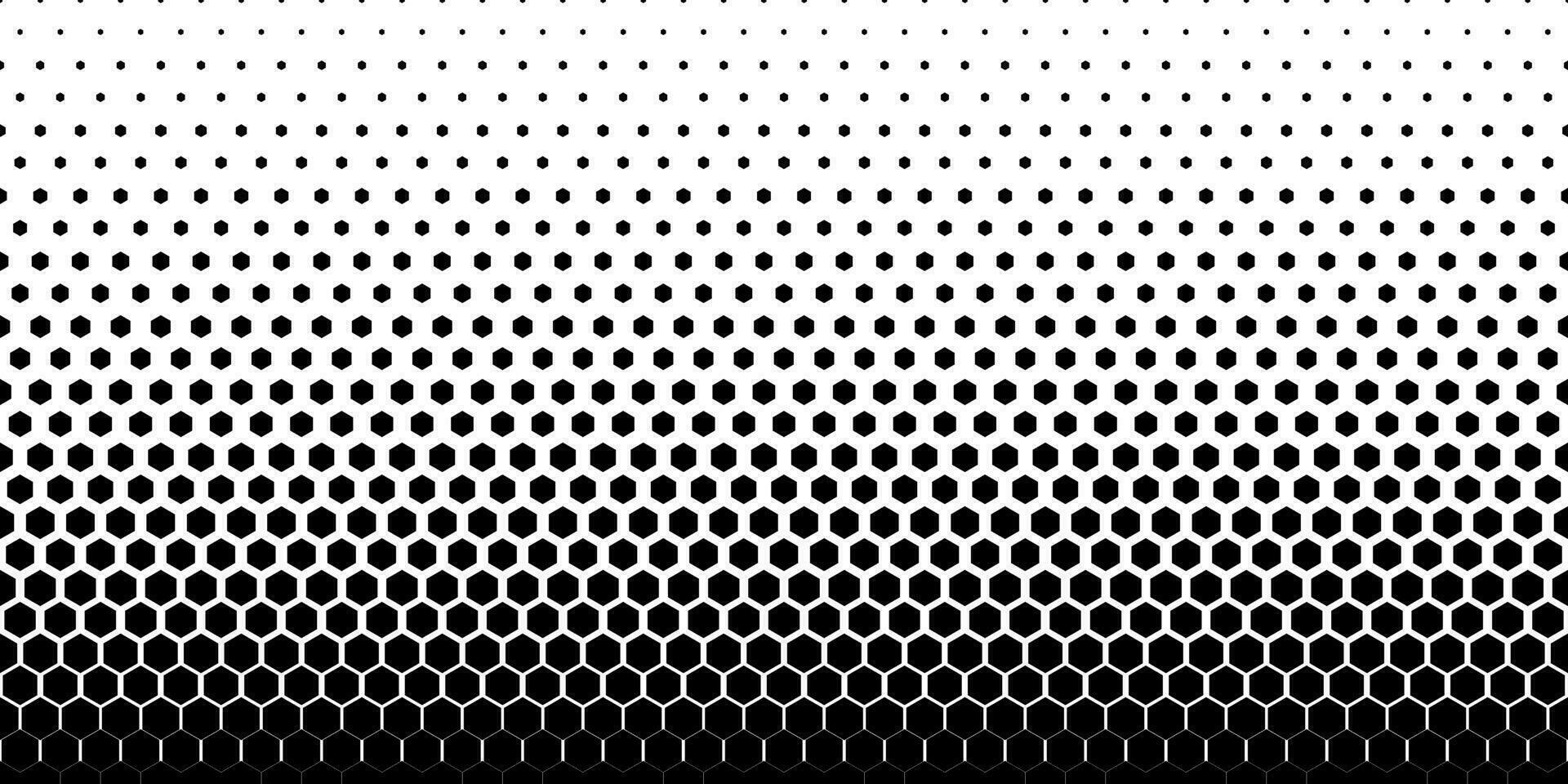 black white hexagonal halftone pattern vector