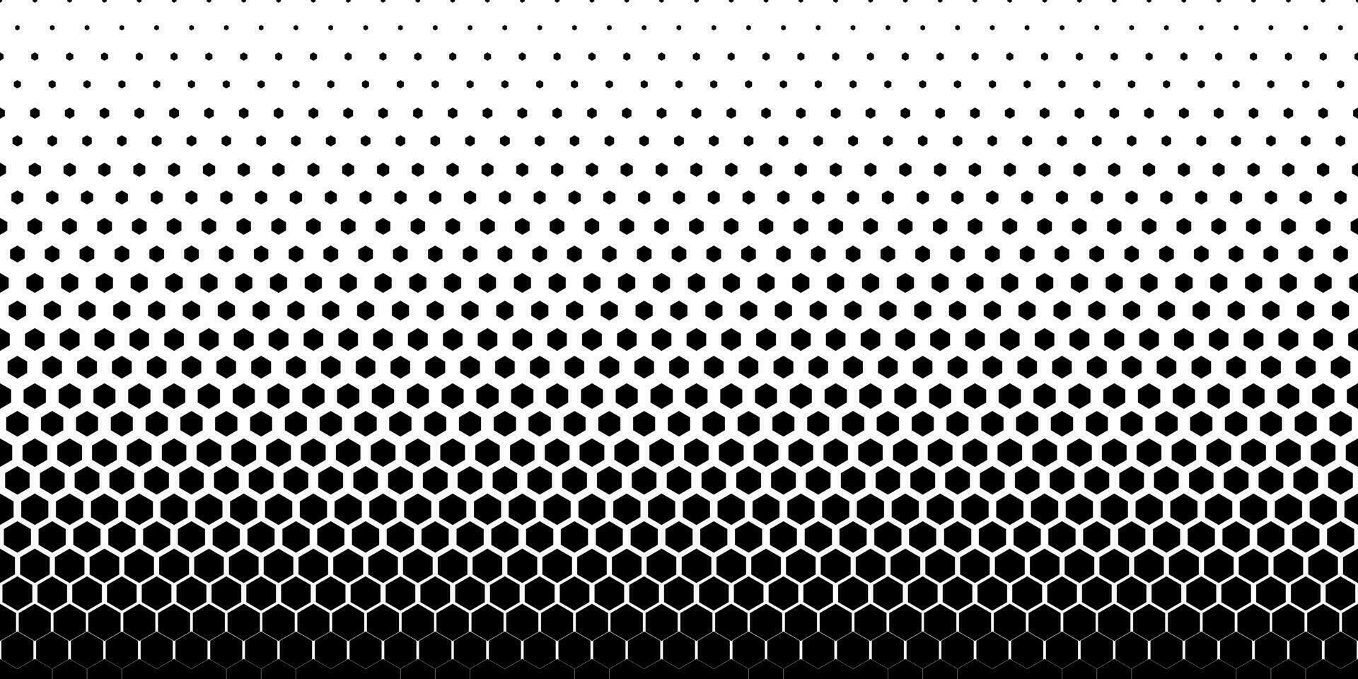 black white hexagonal halftone pattern vector