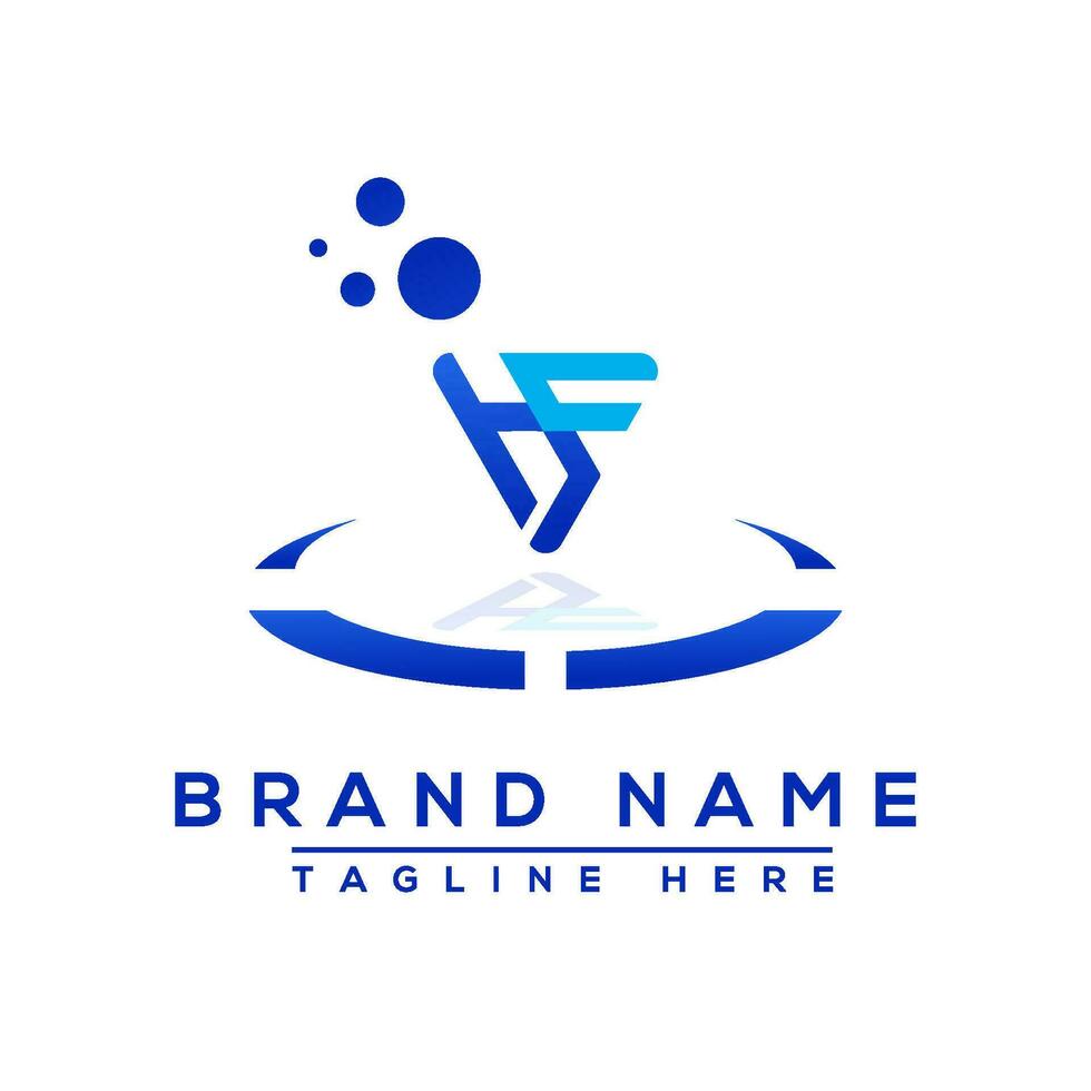 Letter HF blue Professional logo for all kinds of business vector