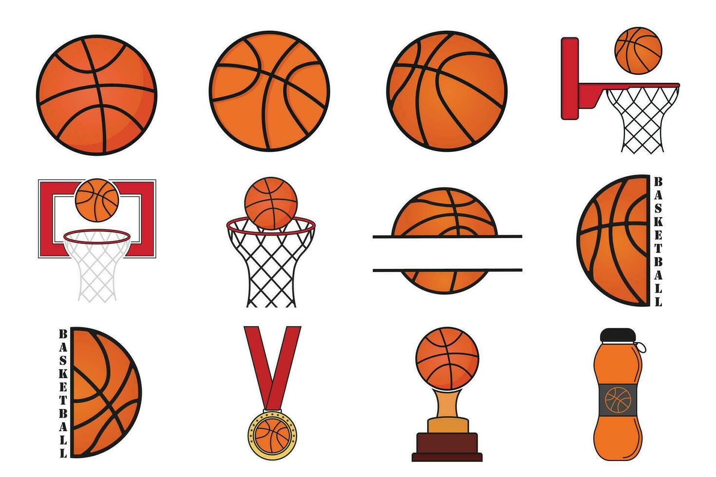 Basketball Clipart Bundle, Basketball Vector Bundle, Basketball illustration, Sports Clipart Bundle, Sports Vector Bundle, Sports illustration