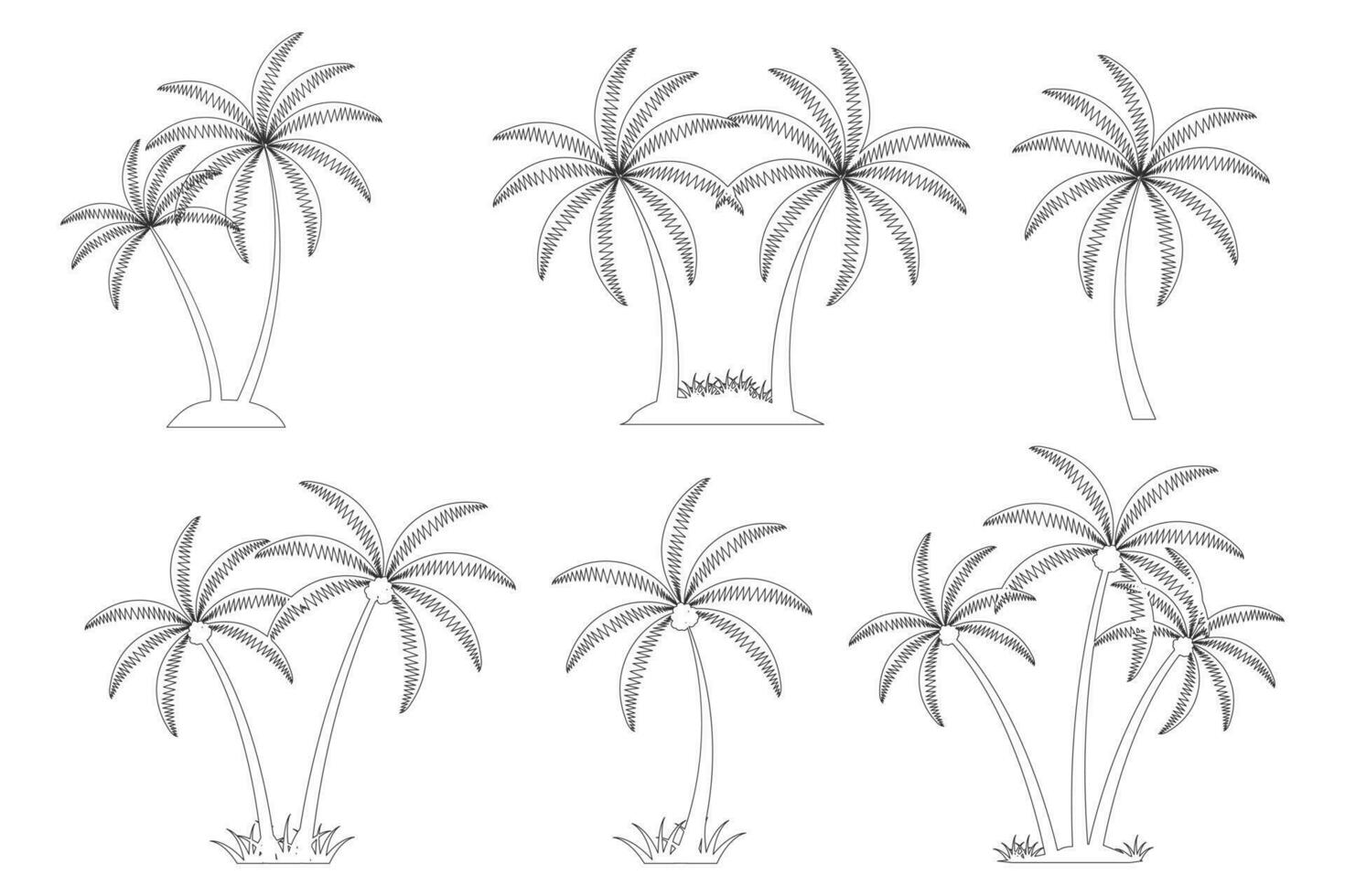 Coconut Tree Vector, Coconut Tree Illustrations, Coconut Tree clip art, Coconut Plant, Plant Silhouette, Tree Vector, Silhouette, outline vector, Summer, Summer Elements, Palm Tree, Summer holiday vector