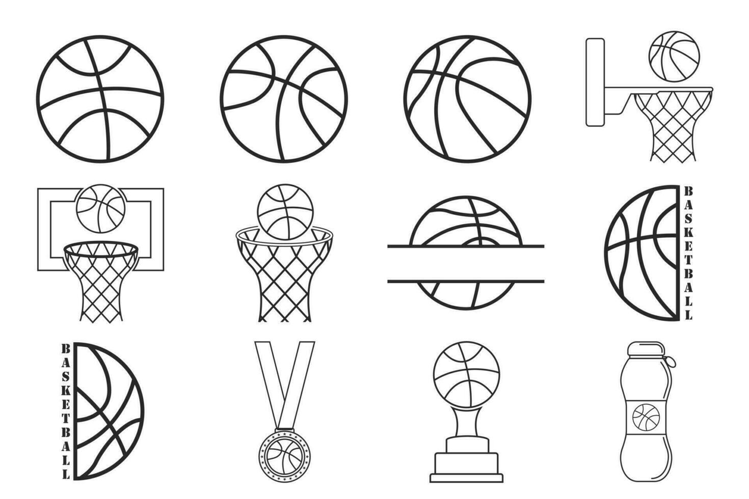 baloncesto línea arte, baloncesto vector, baloncesto ilustración, Deportes vector, Deportes línea arte, pasatiempo línea Arte vector