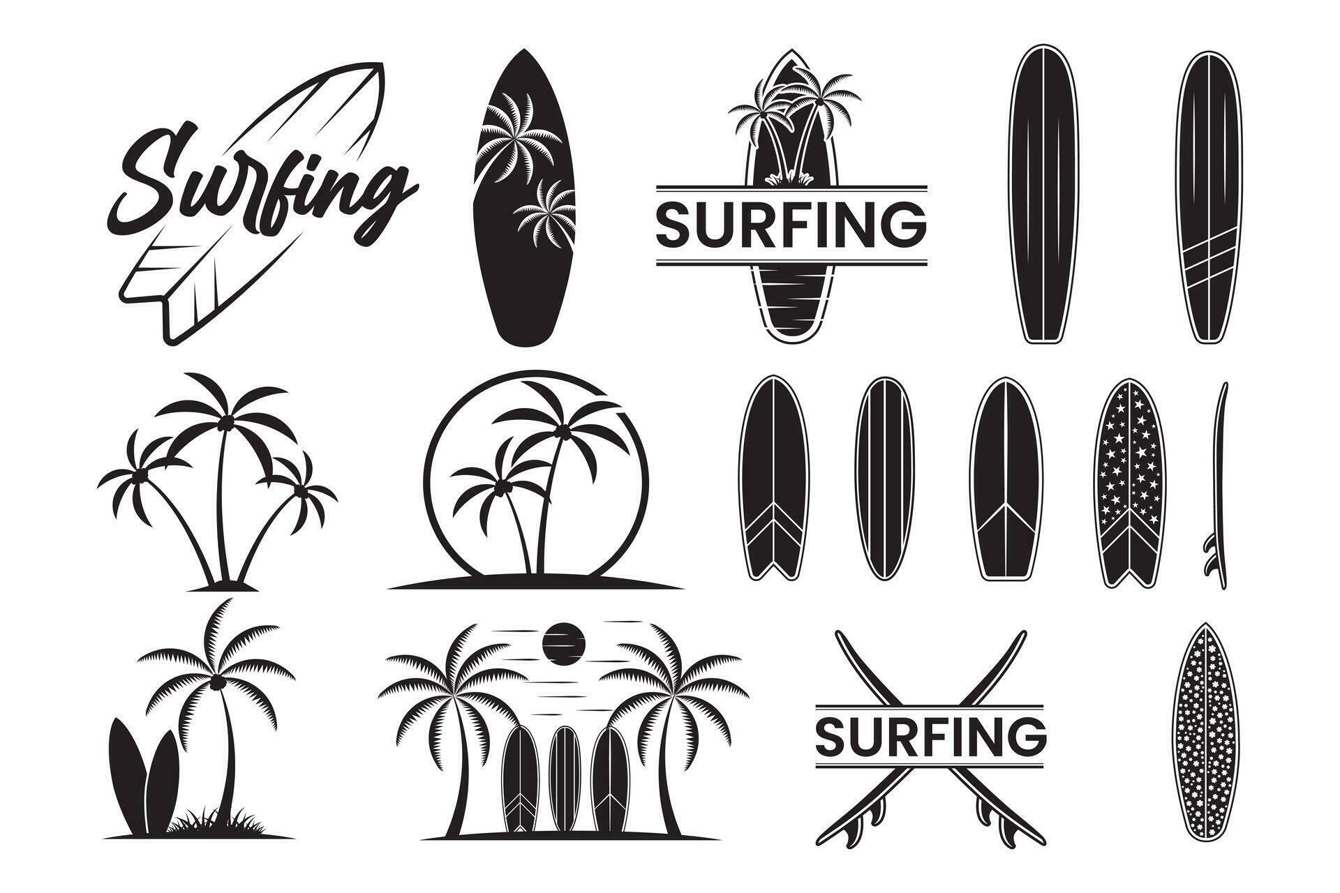 Surfing Vector, Surf Board Illustrations, Surfboard clip art, Surfing, Surf Board, Surfing