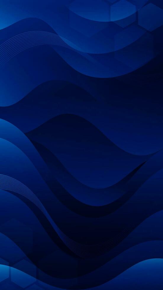 Abstract background Dark blue color with wavy lines and gradients is a versatile asset suitable for various design projects such as websites, presentations, print materials, social media posts vector