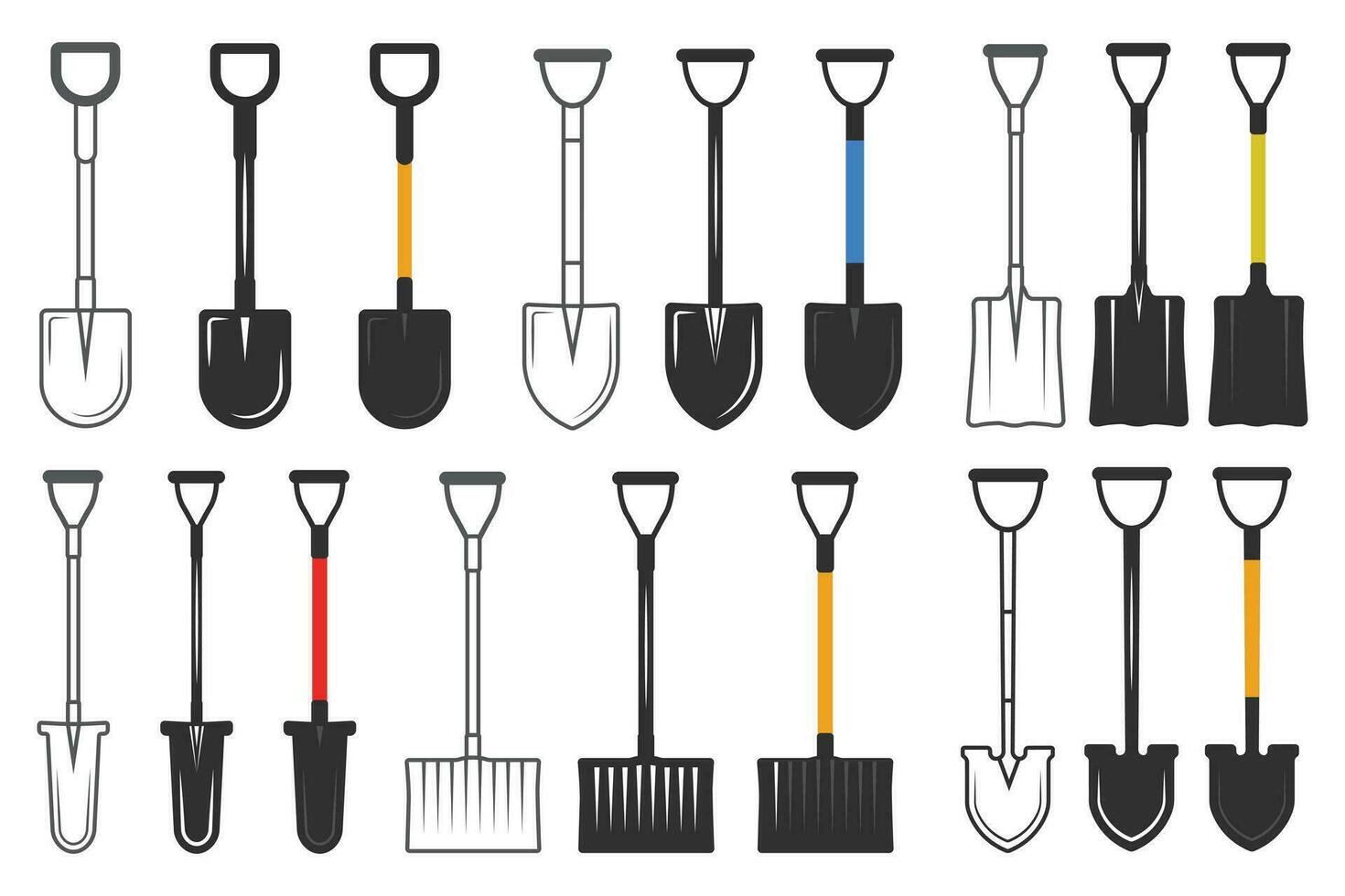 Shovel Vector Bundle, Shovel Silhouette Vector Bundle, Shovel Clipart Bundle, Shovel Outline Bundle, Worker elements, Labor equipment, Construction tools Bundle, Clipart, Garden tool Bundle