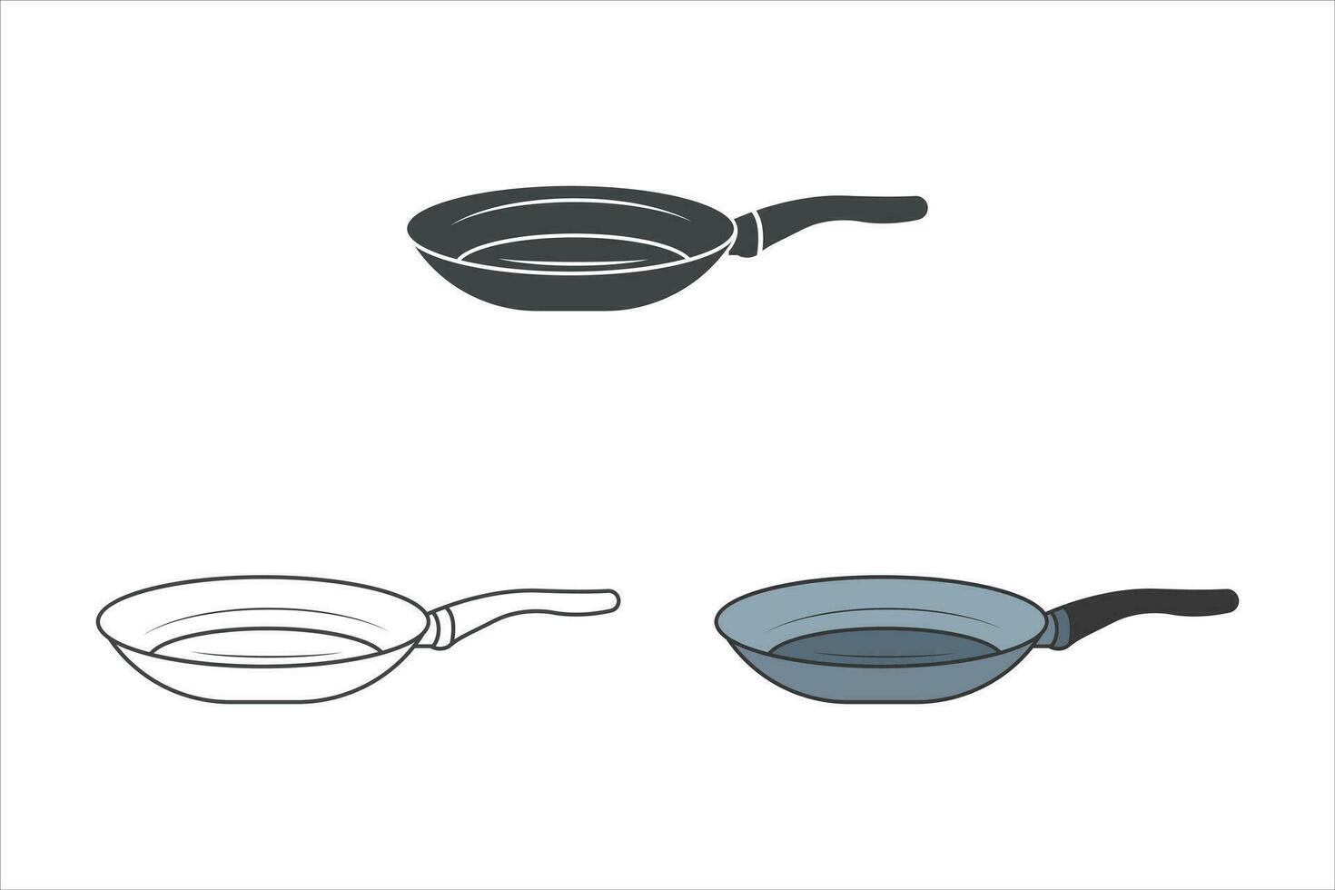 Frying Pan Vector, Frying Pan Silhouette, Restaurant Equipment, wooden Cooking Equipment, Clip Art, Utensil, Silhouette, Fry Pan Vector