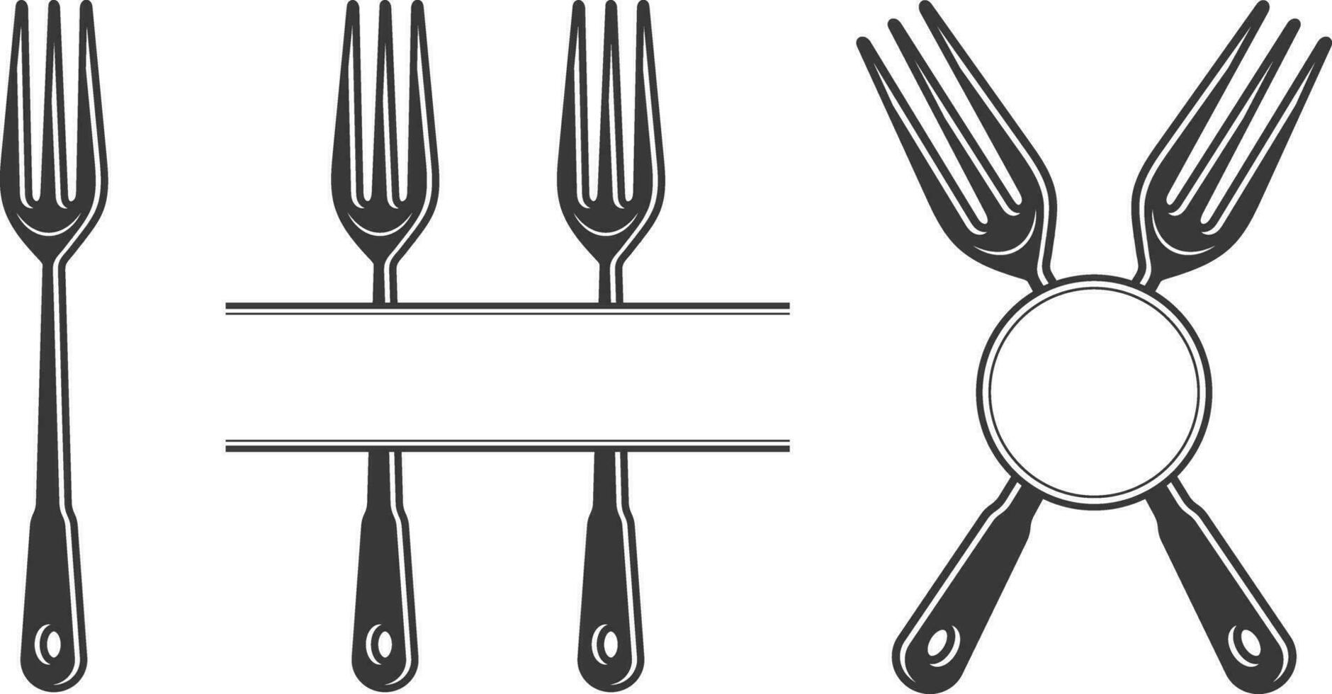 Cutlery Monogram, Cutlery Silhouette, Fork Vector, Restaurant Equipment, Clip Art, Fork Spoon and Knife monogram vector