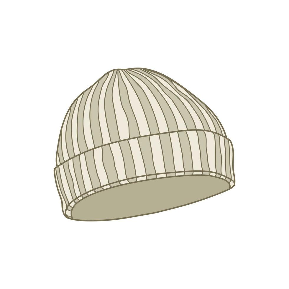 Kids drawing Cartoon Vector illustration cute beanie Isolated on White Background