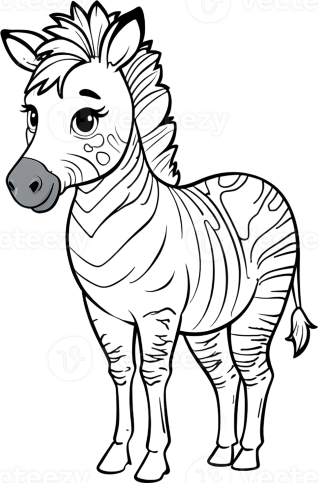 AI generated a zebra coloring book ai generative png