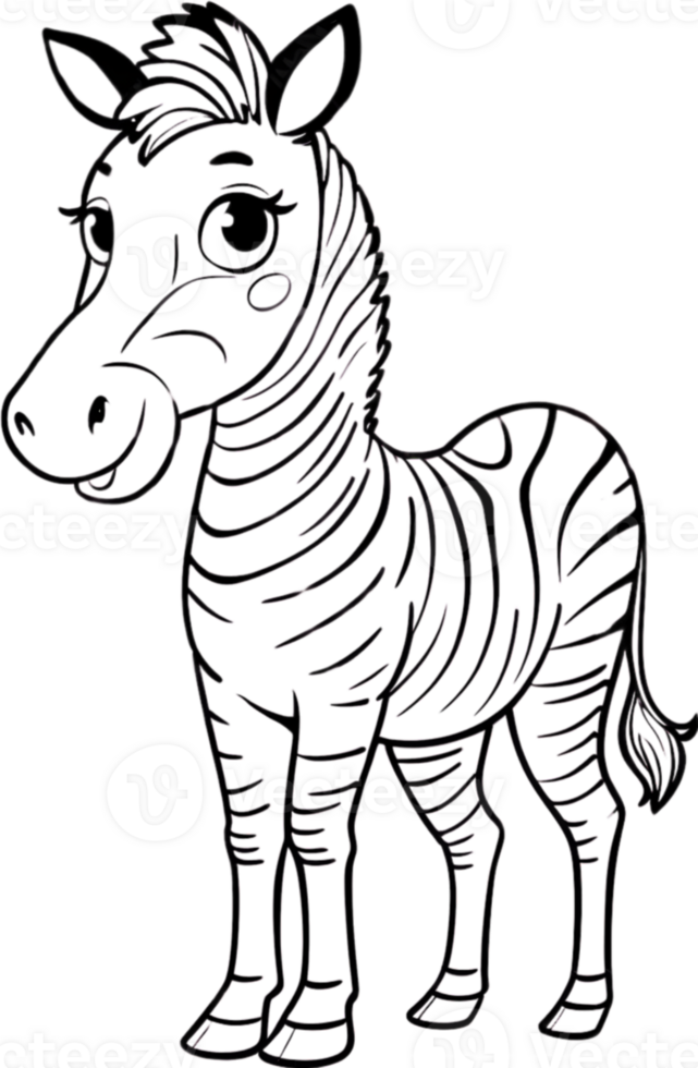 AI generated a zebra coloring book ai generative png