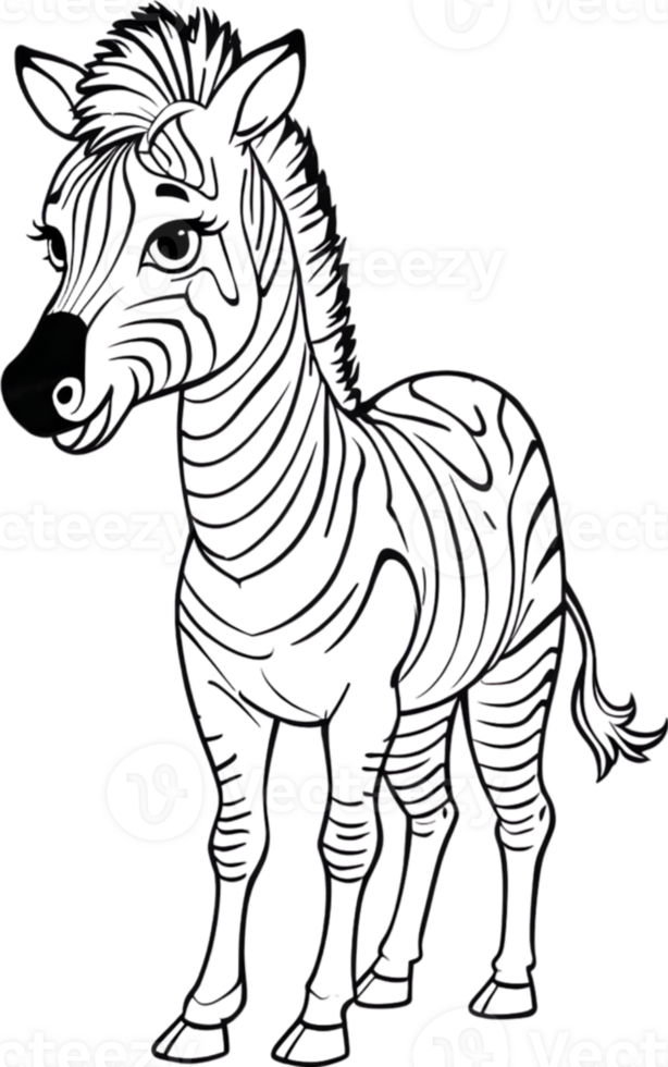 AI generated a zebra coloring book ai generative png