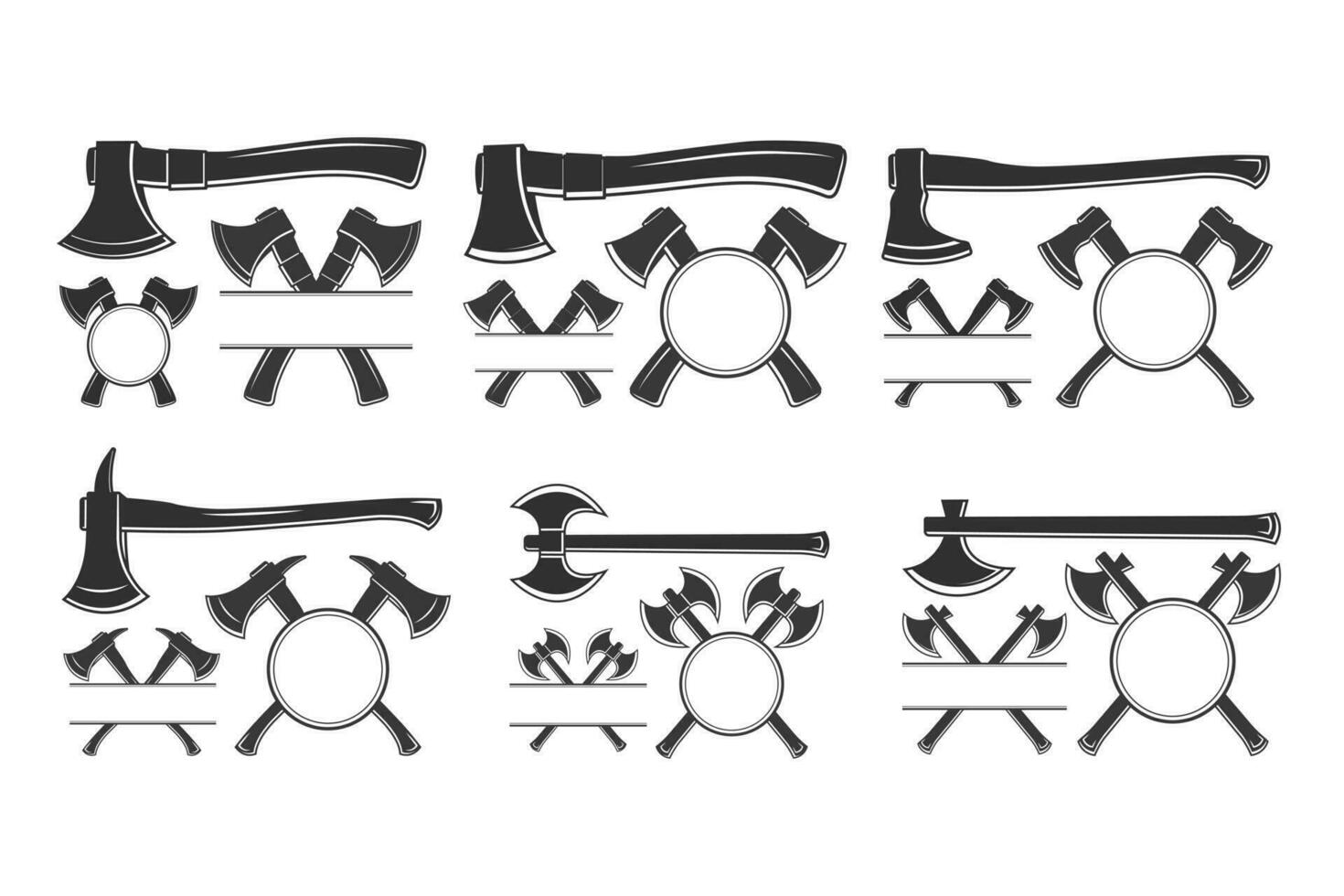 hacha monograma manojo, hacha silueta monograma manojo, bosque herramientas manojo, leñador manojo, hardware vector, reparar herramientas, bosque herramientas, leñador monograma manojo, leñador vector