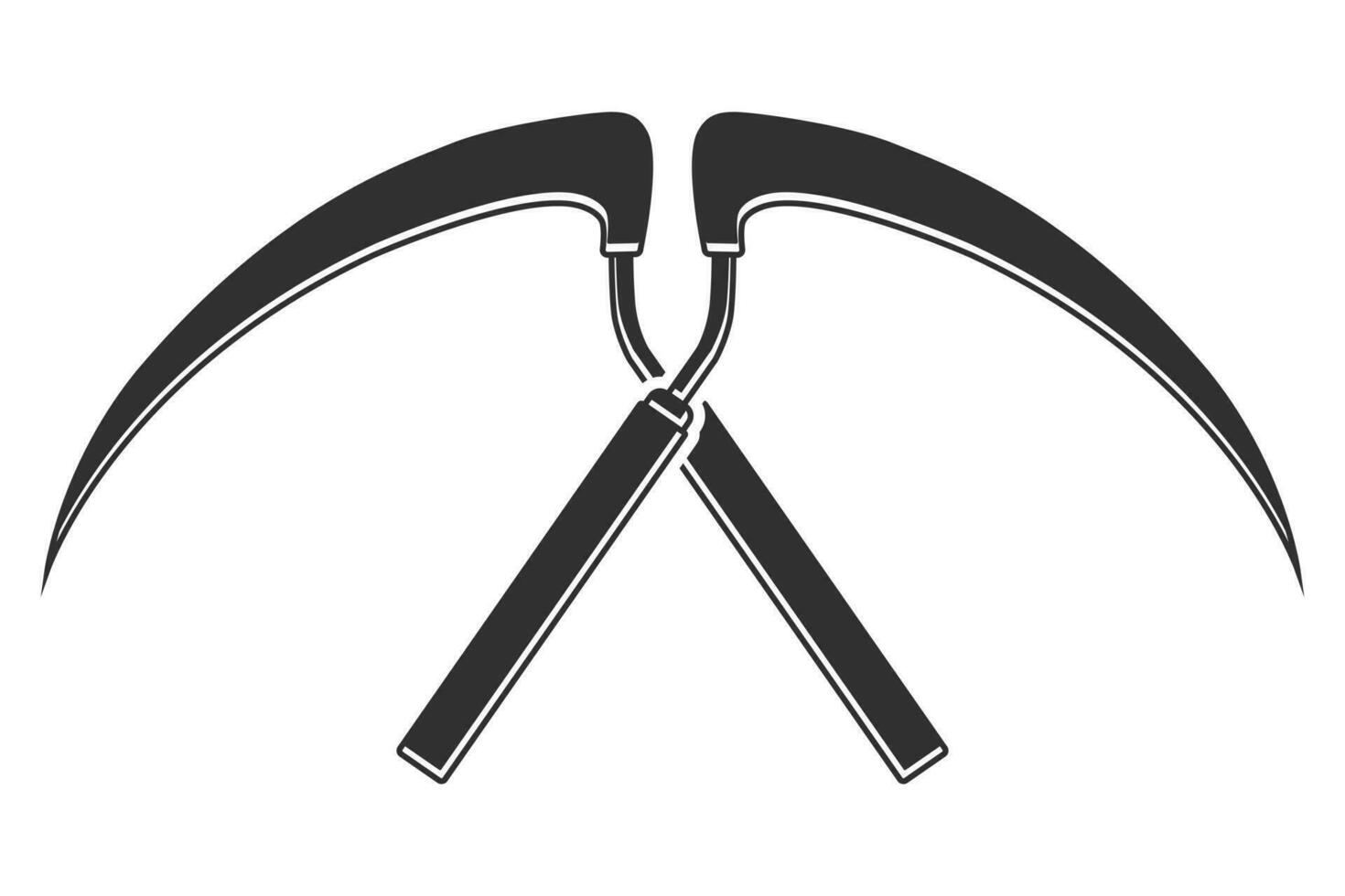 Cross Sickle silhouette, Sickle Vector, Cross Sickle,  Sickle Silhouette, Cross Sickle Vector,  Agriculture elements, Farming equipment, Farming tool, Agriculture tool vector