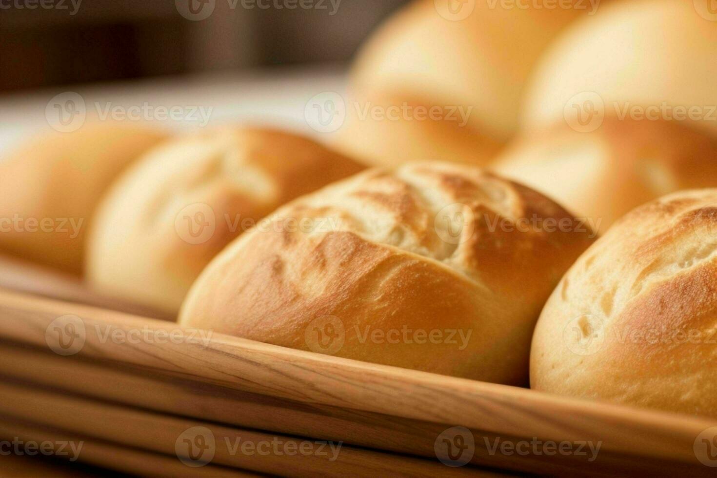 AI generated Fresh baked bread rolls. Pro Photo