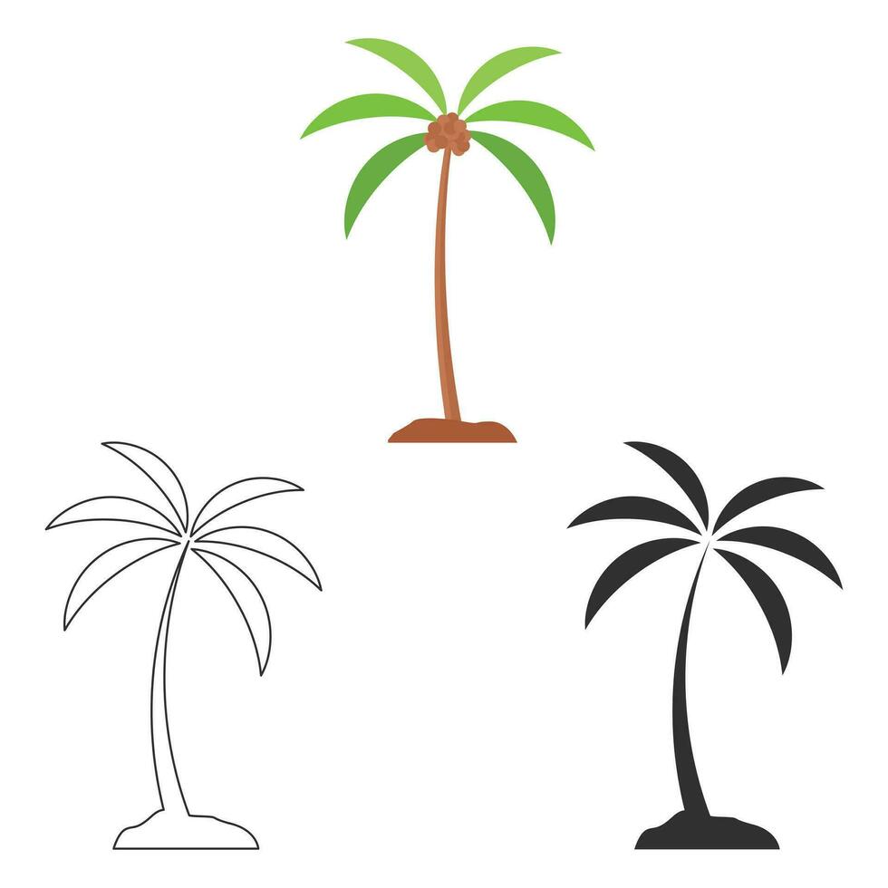 Coconut Tree Vector, Coconut Tree Illustrations, Coconut Tree clip art, Coconut Plant, Plant Silhouette, Tree Vector, Silhouette, outline vector, Summer, Summer Elements, Palm Tree, Summer holiday vector