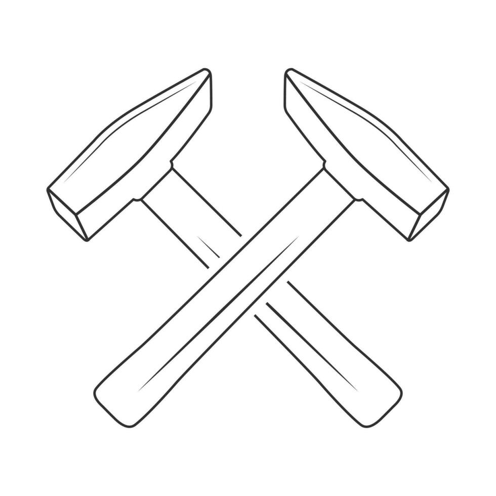 Hammer Outline Vector, Hammer Icon, Hammer illustration, Carpenter Vector, Mechanic silhouette, Mechanic Tools, Carpenter tools, Worker elements, Labor equipment, Labor Day, Worker day vector