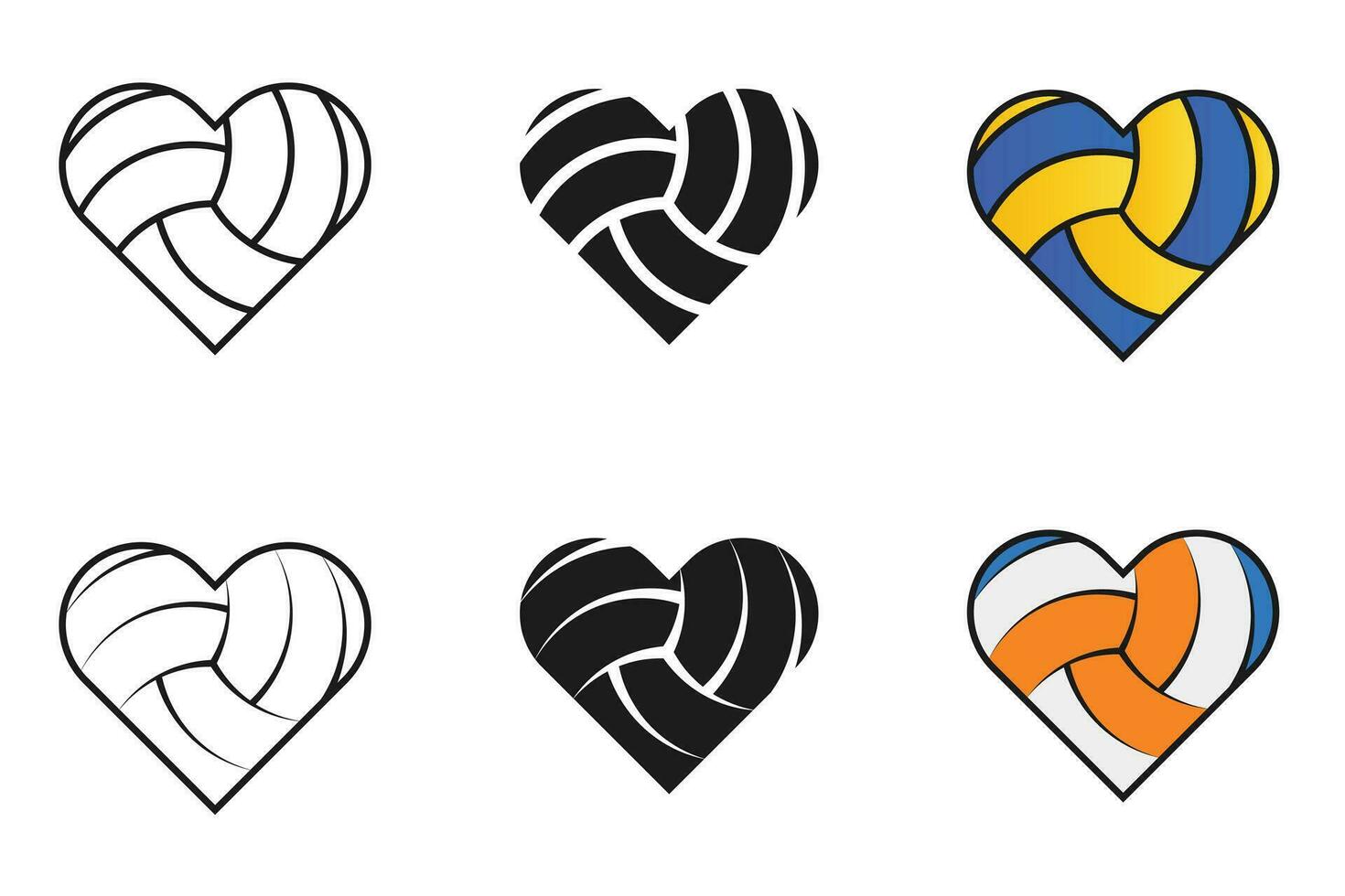 Volleyball Heart Clipart Bundle, Volleyball Heart Vector Bundle, Volleyball illustration, Sports Vector Bundle, Sports clipart Bundle, Sports illustration, illustration Clip Art Bundle, vector, Sports