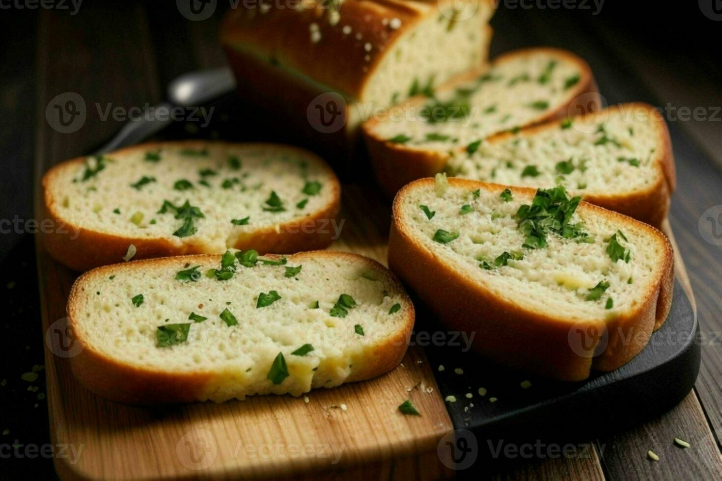 AI generated Garlic bread. Pro Photo