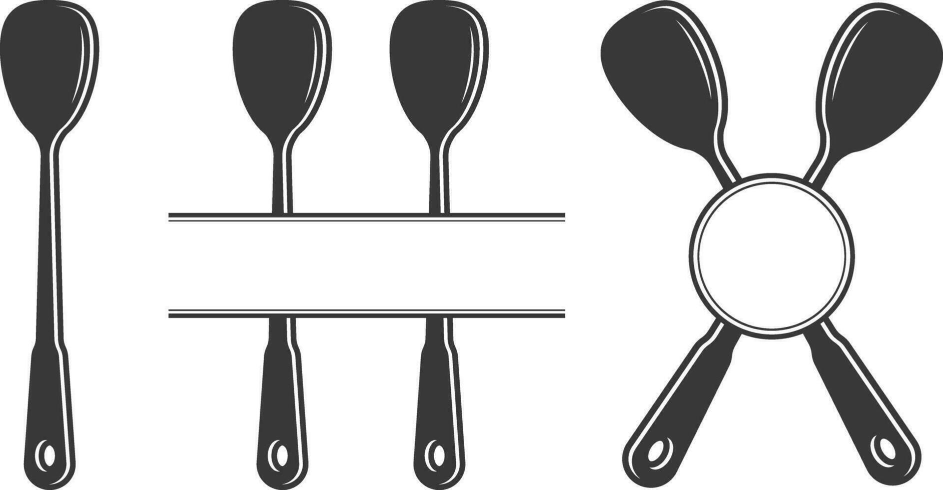 Cutlery Monogram, Cutlery Silhouette, Fork Vector, Restaurant Equipment, Clip Art, Fork Spoon and Knife monogram vector