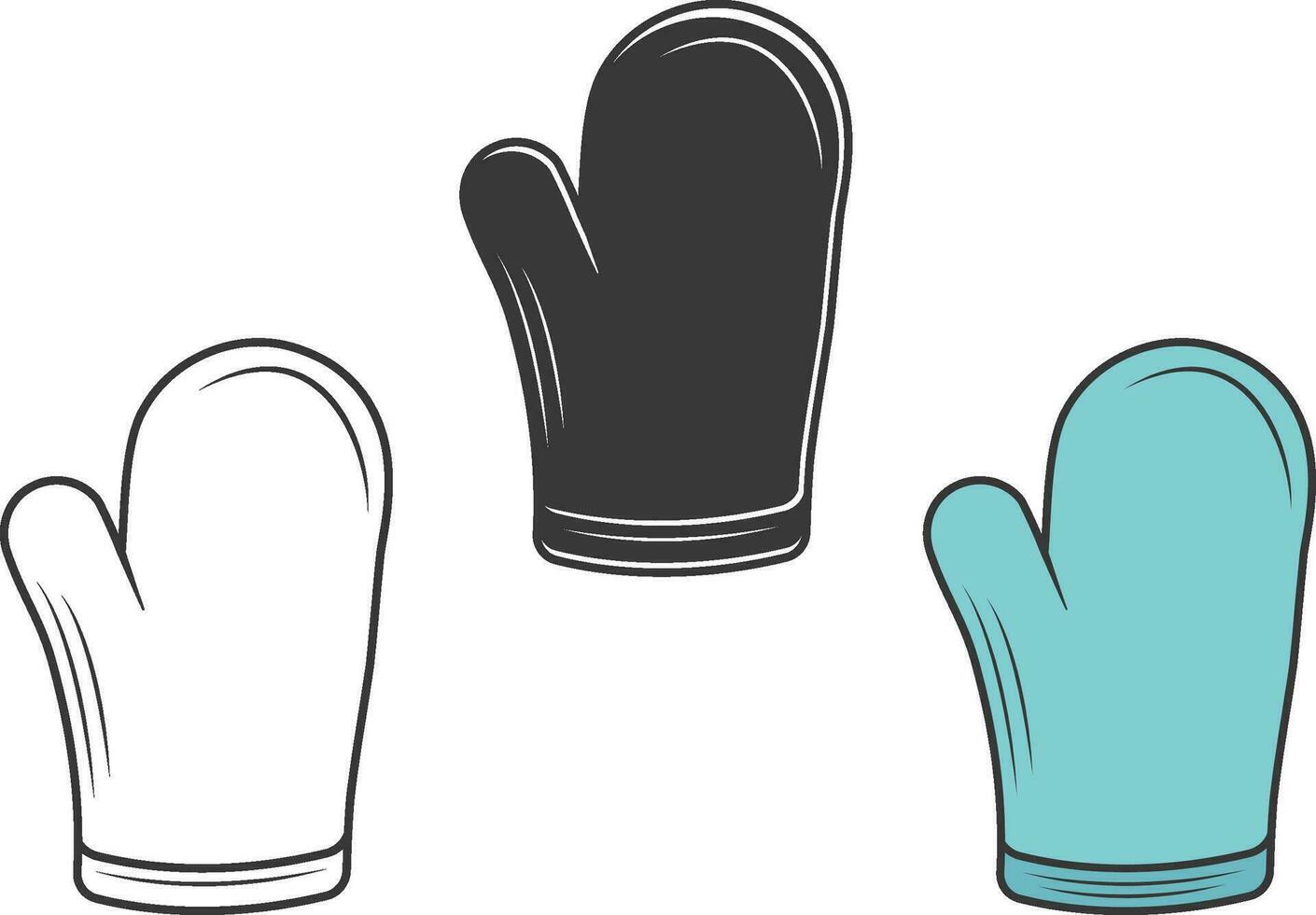 Kitchen Gloves Vector, Kitchen Gloves illustration, Kitchen Gloves Silhouette, Restaurant Equipment, Cooking Equipment, Clip Art, Utensil Silhouette vector