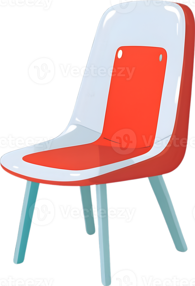 AI generated a chair with a colorful seat and legs png