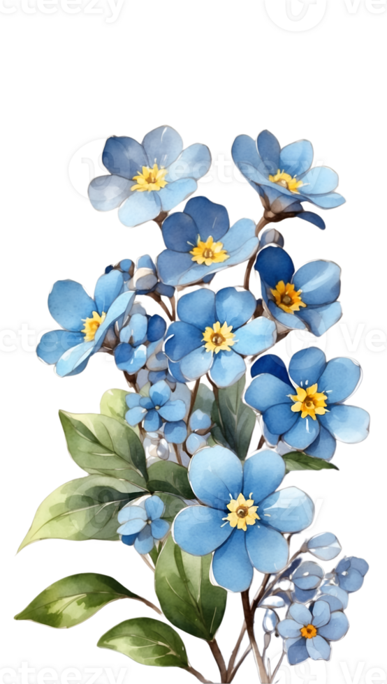 AI generated blue forget me not flowers png AI Generative