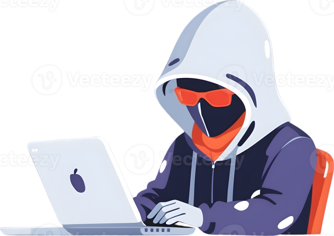 AI generated hacker with laptop AI Generative png