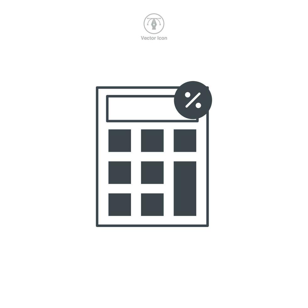 Calculator Icon symbol vector illustration isolated on white background